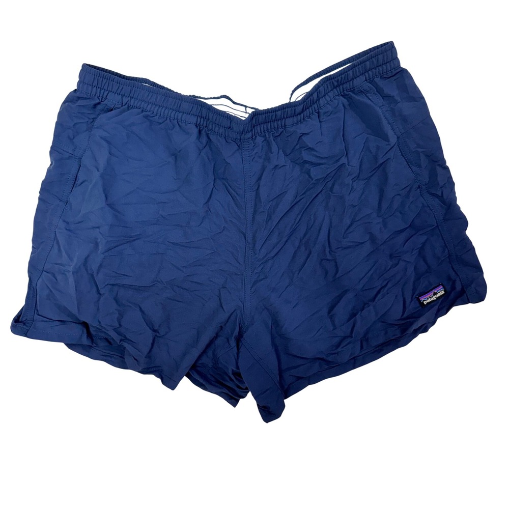 Patagonia Womens Baggies Shorts Stone Blue Nylon Large 4 Inch Inseam